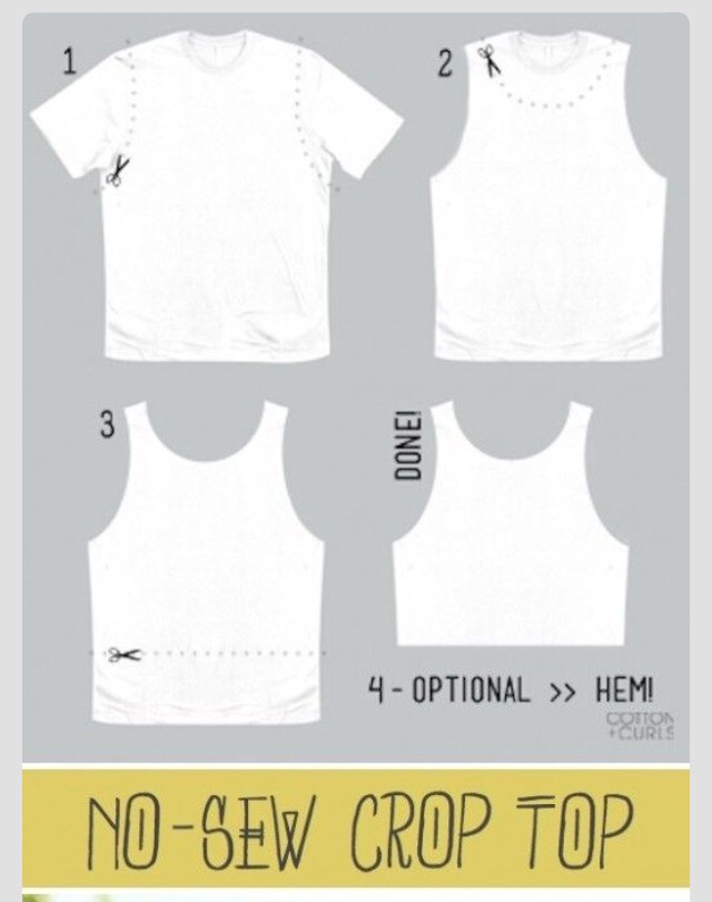 DIY  Crop Tops From T-shits
