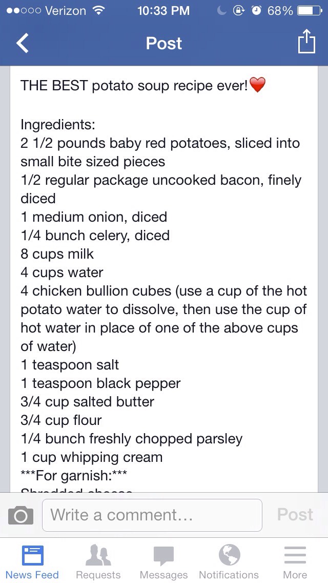 The Best Potato Soup Ever.