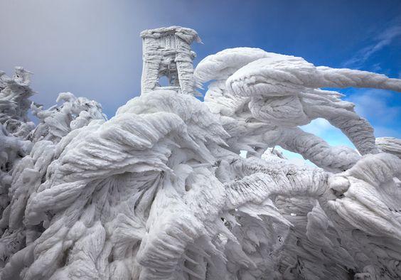 Sculptural Ice on a Mountain in Slovenia