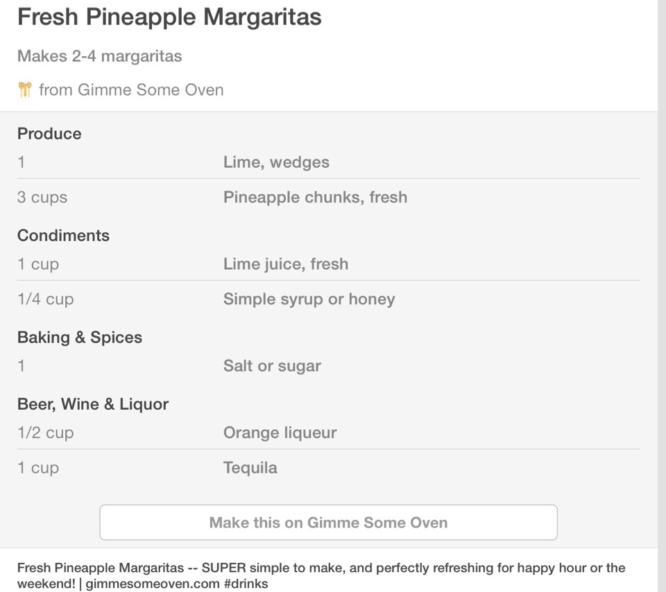 Fresh Pineapple Margarita