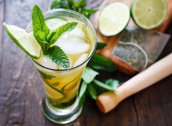 Green tea, mint and lime