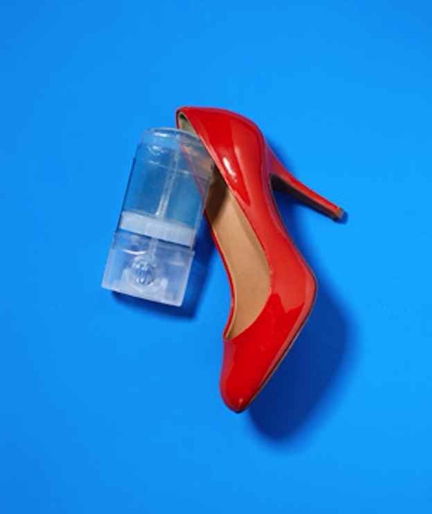 Deodorant helps prevent blister when breaking in new heals! 