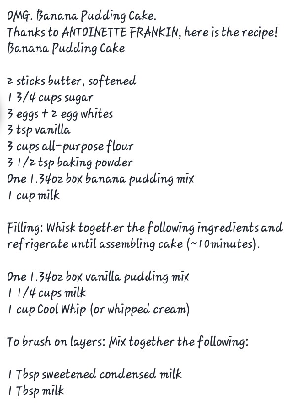 OMG Banana Pudding Cake!!