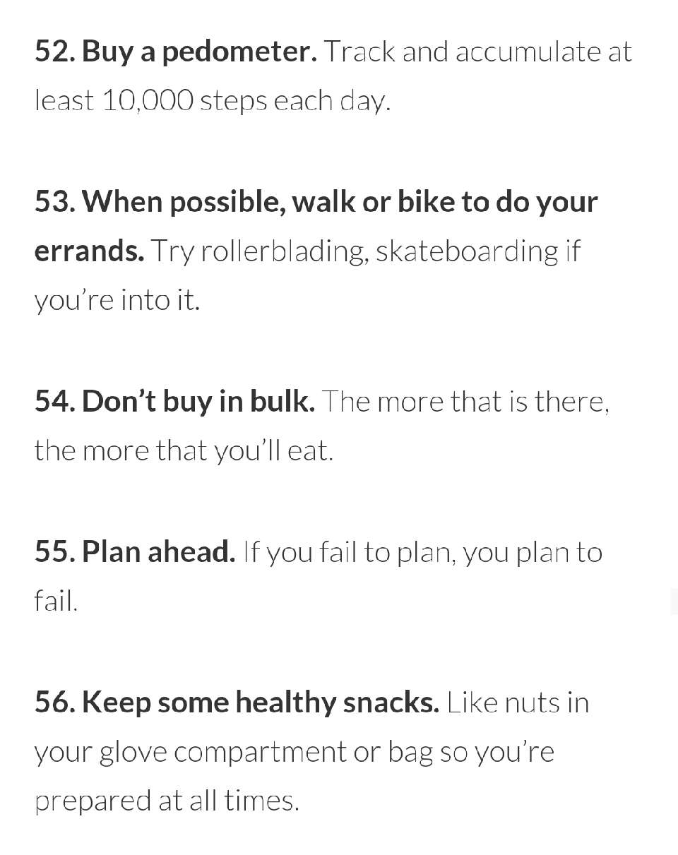 62 Lifestyle Changes To A Slimmer Body! !