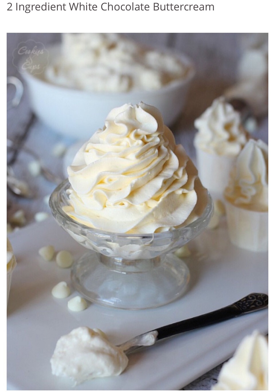 2⃣ Ingredients White Chocolate, Fluffy Buttercream. 😊 Unbelievably Tasty. 😊
