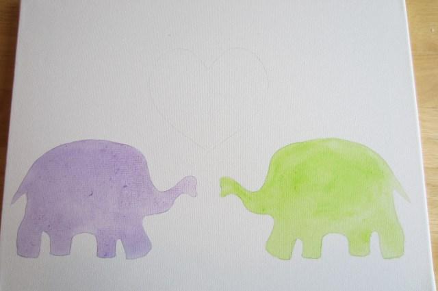 As you can see, I used watered-down paint to quickly fill in the outline. This makes the end product look more professional.