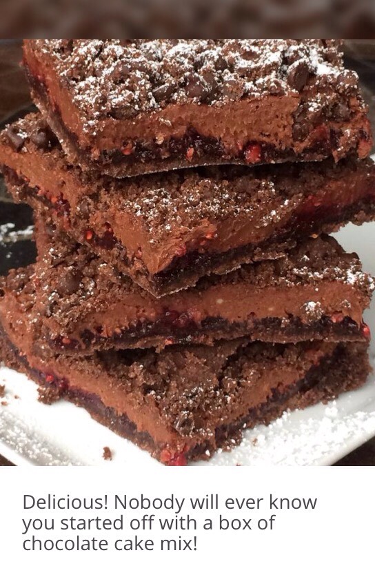 Midnight Chocolate Raspberry Cream Cheese Bars