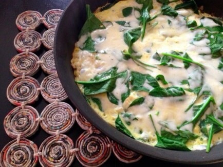Egg and Spinach Skillet
With five simple ingredients, including leftover rice, you can easily throw together this Egg and Spinach Skillet for a nutritious breakfast, or quick dinner. You could also substitute different veggies to use up what you have in your fridge!