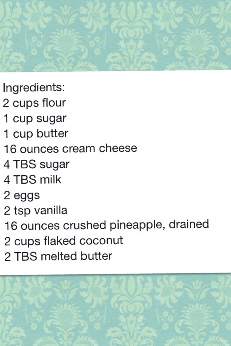 Hawaiian Cheese Cake Bars 