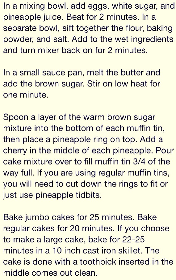 Mini Pineapple Upside down Cakes 
