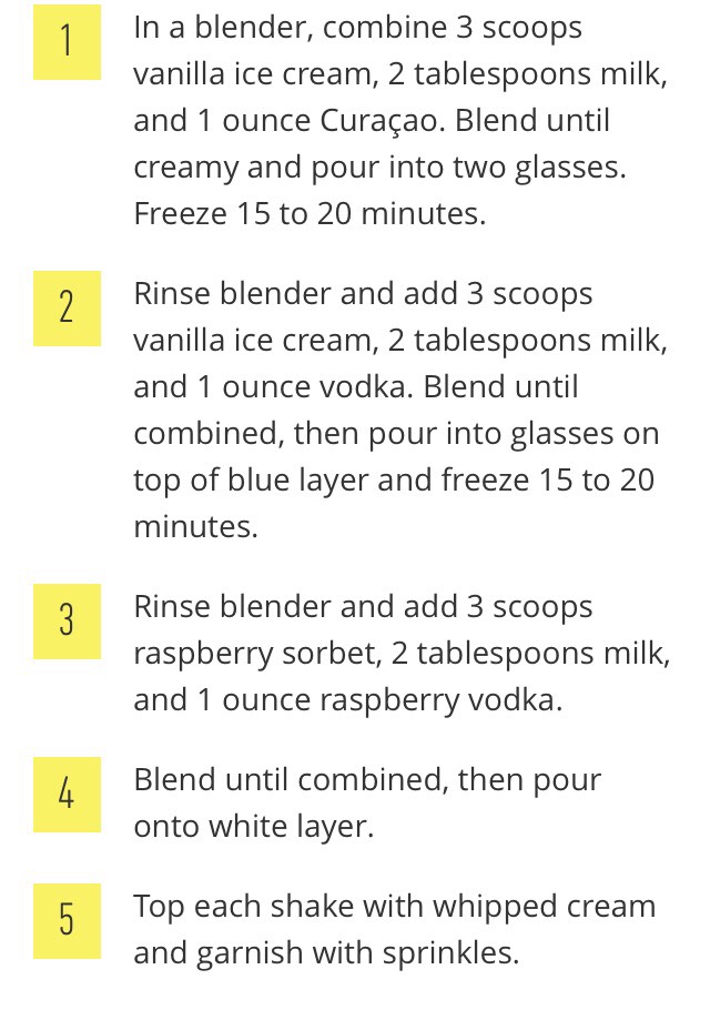 Red, White & Boozy Shakes