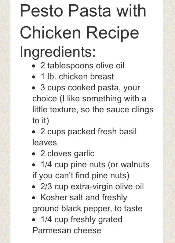 💥🎀PESTO PASTA WITH CHICKEN RECIPE🎀💥