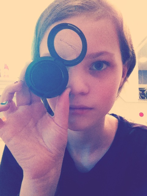 Done with eyeshadow! Now I'm applying MAC matte powder eyeliner. You can use your favorite eyeliner, but this is my go-to