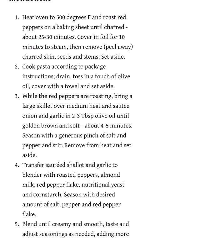 🍝Vegan Red Pepper Pasta🍝