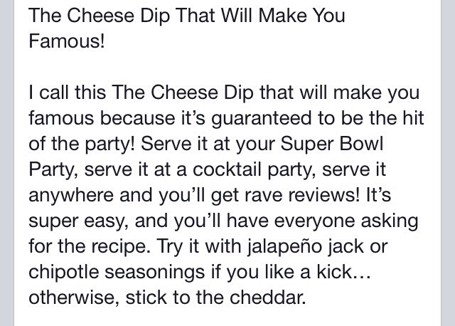 Cheese Dip That Will Make You Famous!