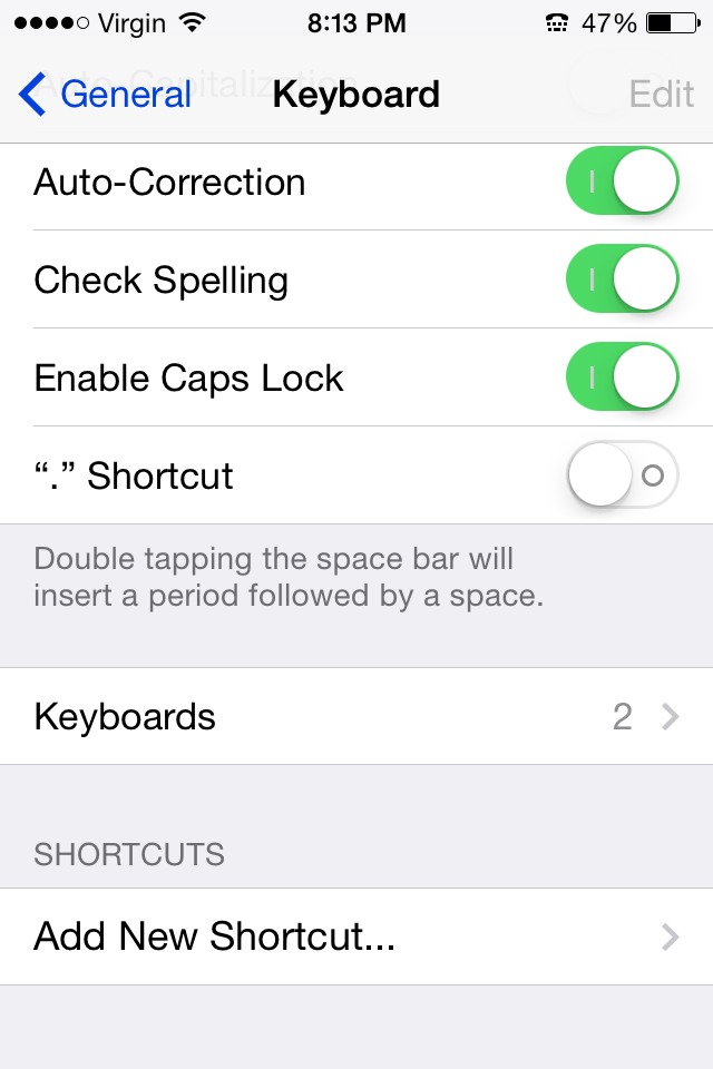 go to keyboards. it should have a (2) next to it