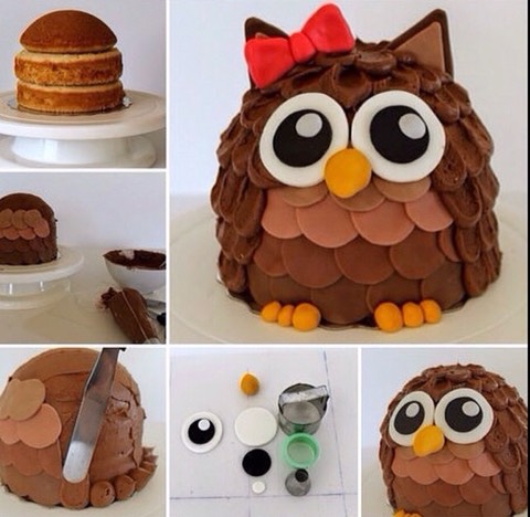 Cute owl cake