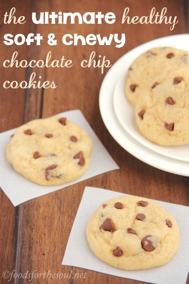 The ULTIMATE Healthy Low Fat Chocolate Chip Cookies -- So Buttery, Soft & Chewy!