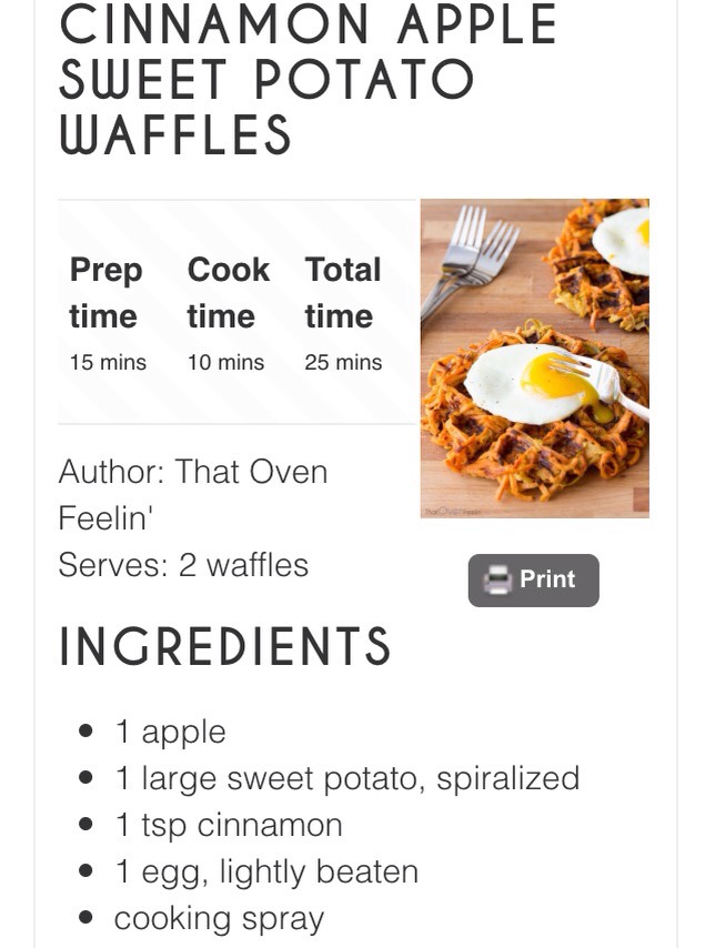 Cinnamon Sweet Potato Apple Waffles