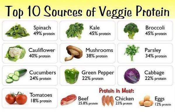 Protein is important in building muscle. We all know meat contains protein. But many vegetables contain more protein per calorie, meaning with the right veg, you can get the protein you need without consuming too many calories.