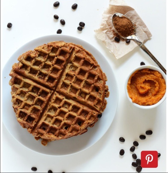 Pumpkin spice latte waffles 
Made with actual Coffee!