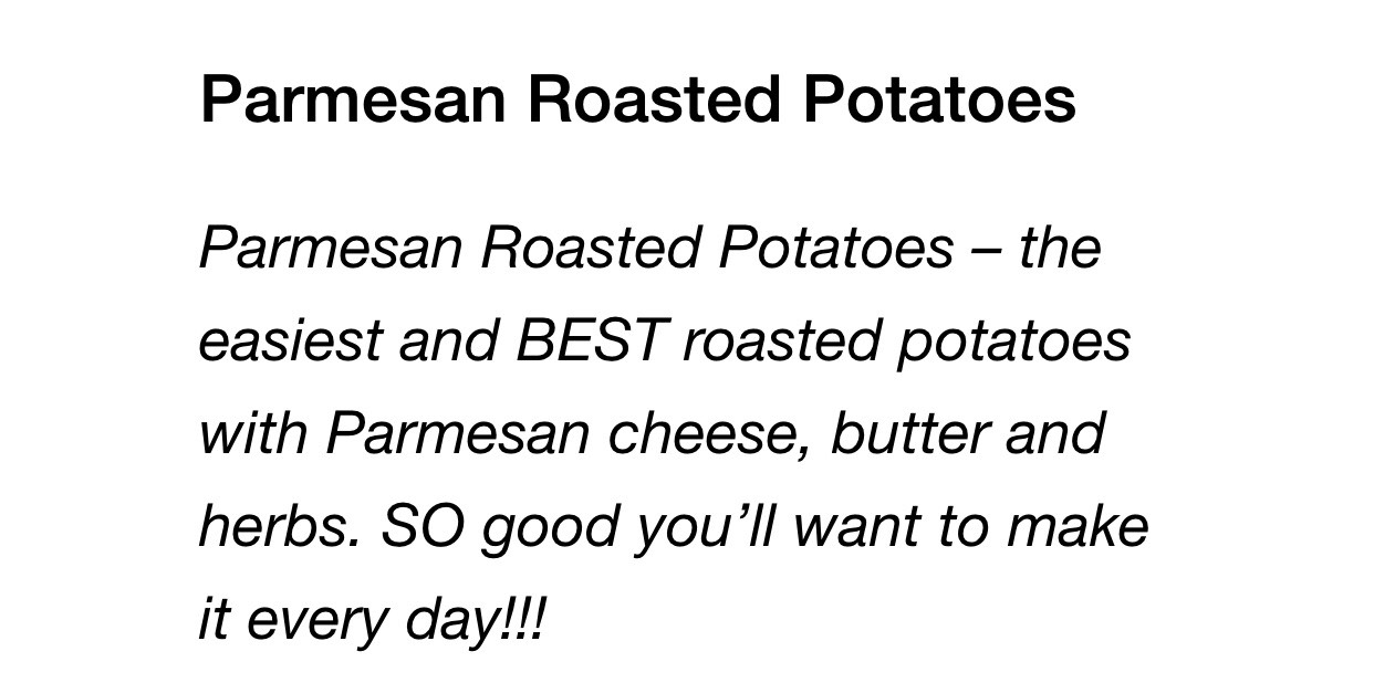 Parmesan Roasted Potatoes. Yum!!π