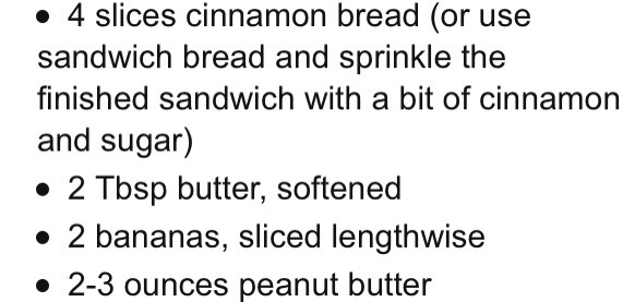 Peanut Butter, Banana and Honey Sandwich on Cinnamon Bread