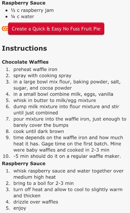 Chocolate Waffles With Raspberry Sauce!🍫