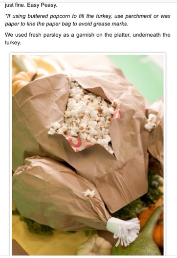Kids Table Paper Bag Turkey
