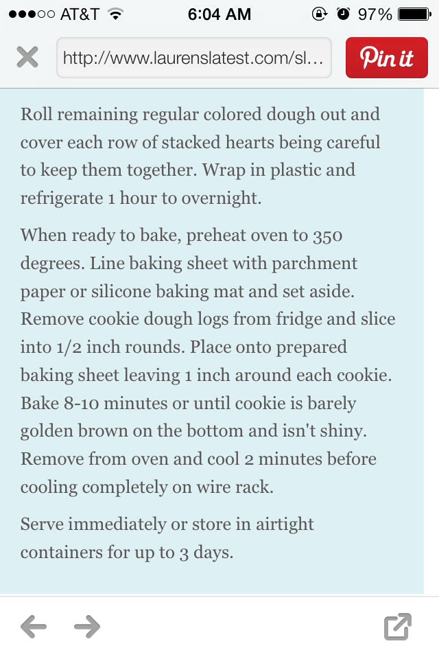 Homemade Slice N' Bake Valentines Day Cookies