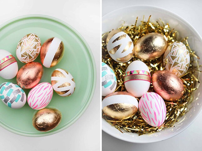 18. Easter Egg Making Station: We know we’ve already showed you like a million ways to beautify the incredible edible egg, but for your very own Easter egg hunt, you should totally let your friends DIY their own and take them to a very magical metallic land. (via Miss Renaissance)