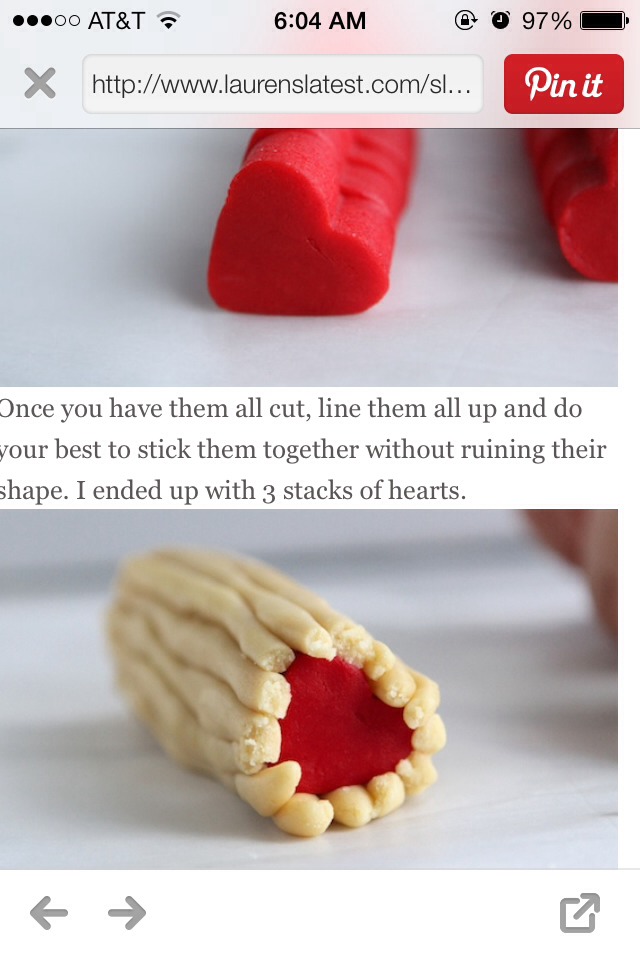 Homemade Slice N' Bake Valentines Day Cookies