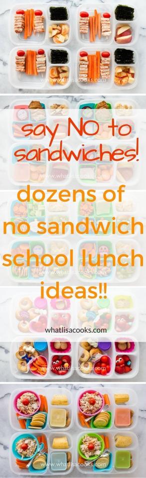 No-Sandwich lunch ideas:

https://www.pinterest.com/pin/68729968318/