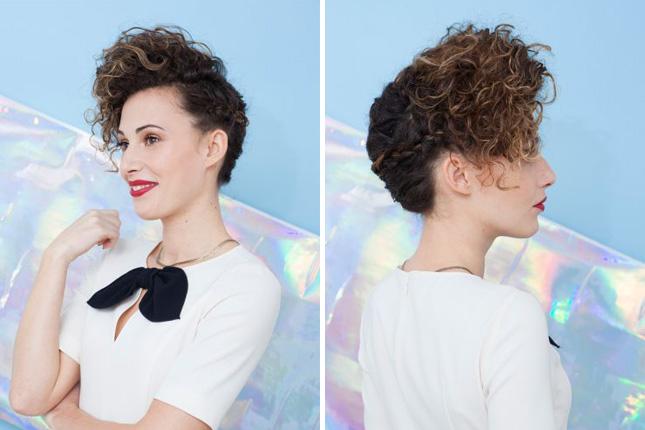 11. The Braided Bouffant: This updo goes out to all the curly haired ladies. We love the height you get from this tousled style—it’s a hip way to show off those ombre locks! (via Refinery29) 