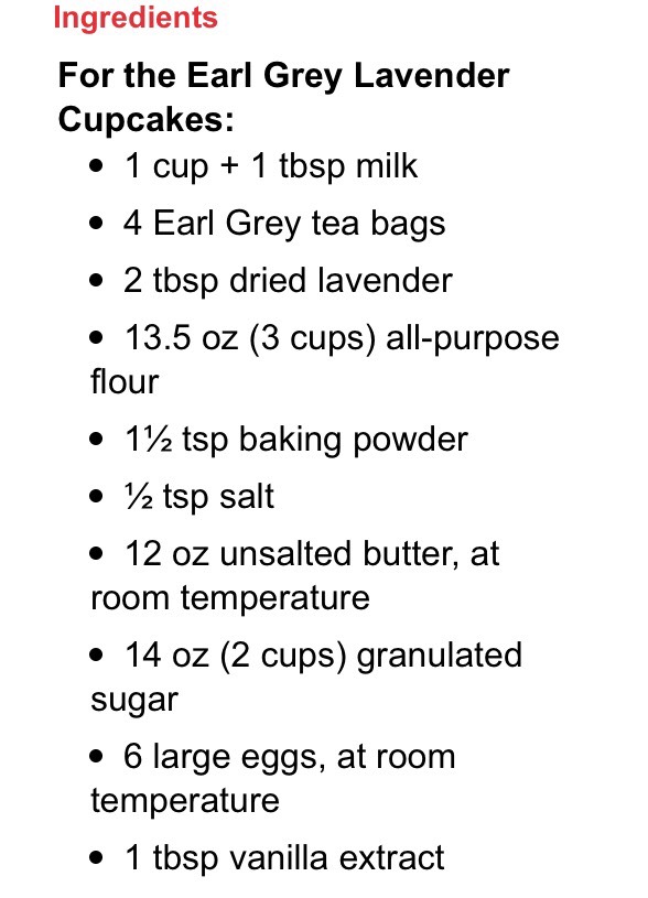 Earl Grey Cupcakes With Lavender Frosting ππ