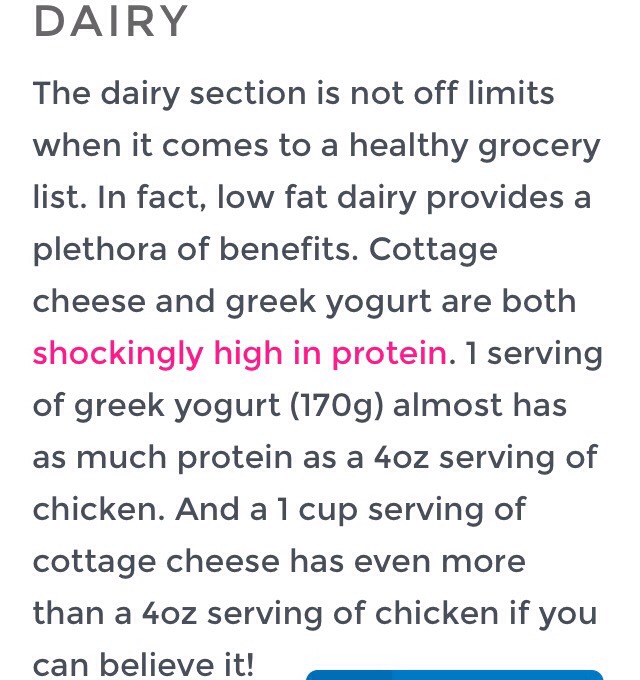 Fit Girl's Grocery List!