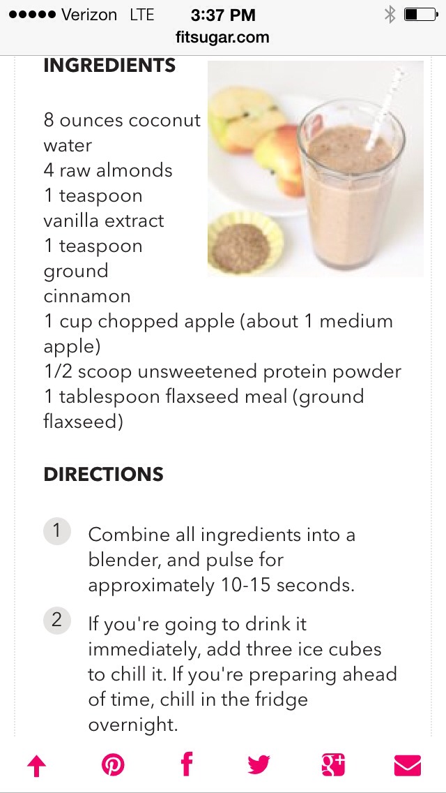 Apple flaxseed cinnamon smoothie! 😋
