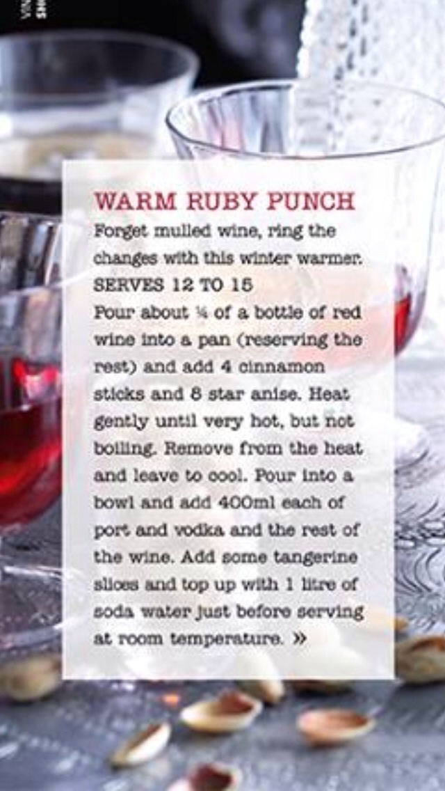 Warm Ruby Punch, Great For The Season!