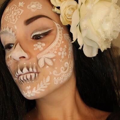 Not simple yet elegant Day of the Dead makeup