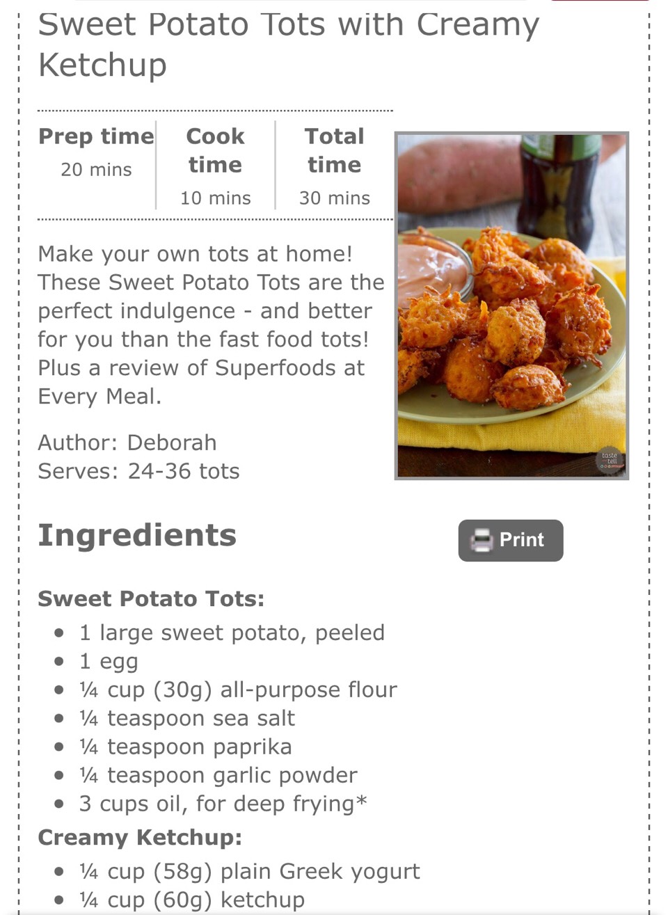 Sweet Potato Tots 😋👍💖
