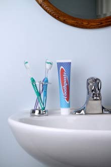 After you eat breakfast it's time to brush your teeth and also blow dry your hair if you washed it.