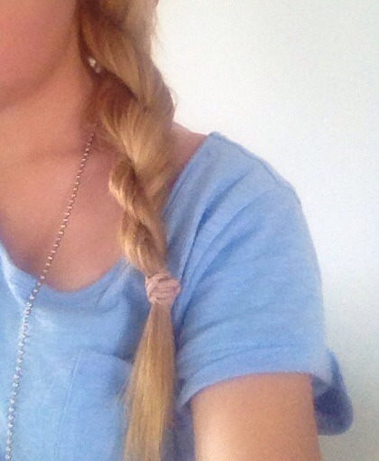 Secure the finished twist with a hair tie! (Wrap the hair tie around your hair as many times as possible for a secure hold)