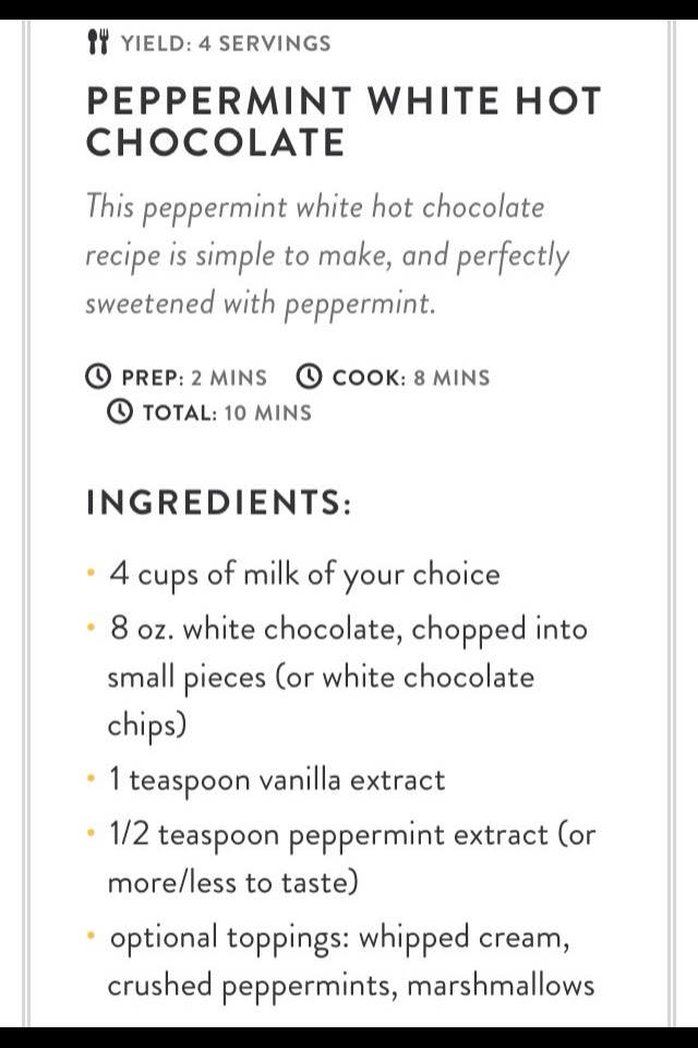 Peppermint White Hot Chocolate