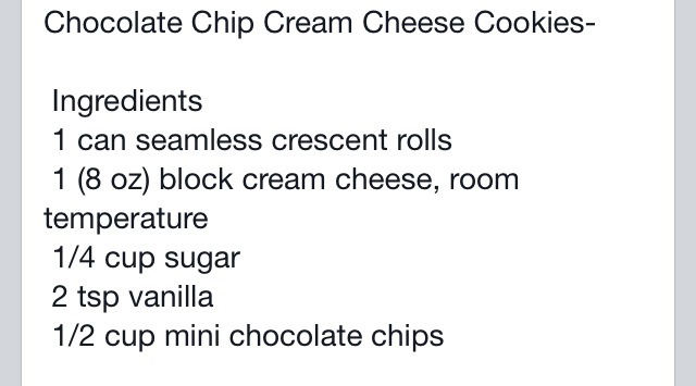 Chocolate Chip Cream Cheese Cookies
