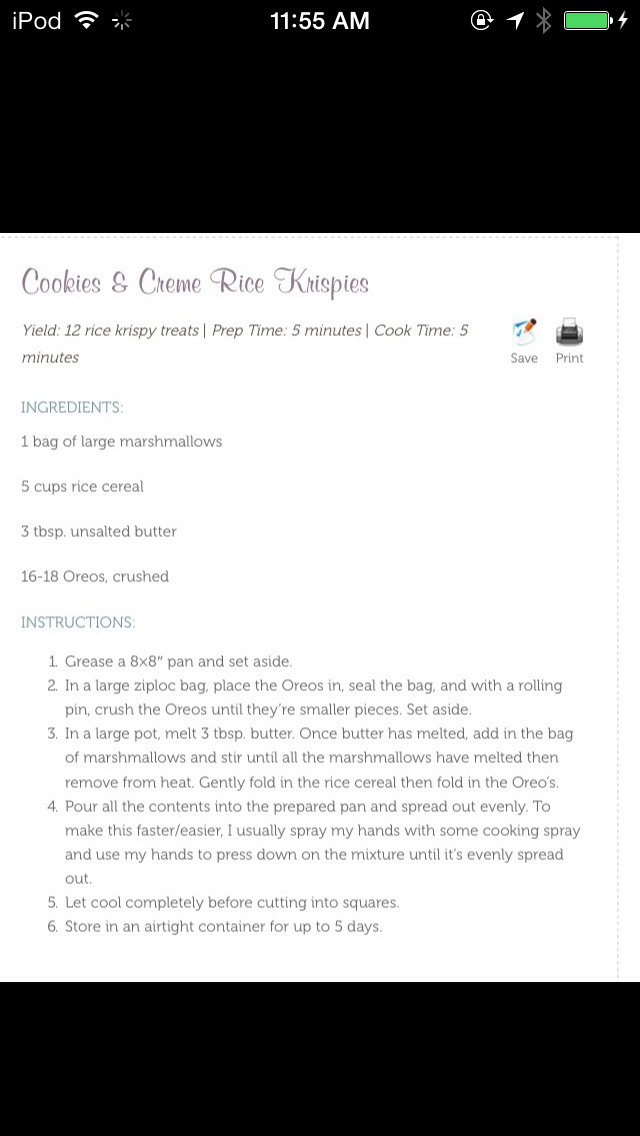 Cookies And Cream Rice Krispies And Cinnimon Roll Rice Krispies.