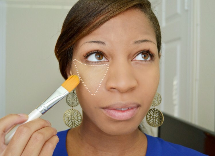 COVER THOSE BAGS
If you stayed out too late here is an easy way to actually cover those dark bags in a flash.  Apply concealer in a triangle shape, instead of dotting it in a line.  It will perfectly cover up those circle and give you a fresh, wide-awake look.