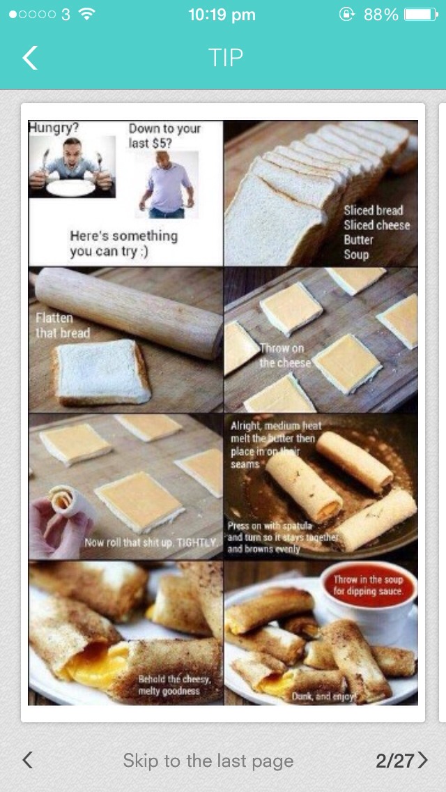 This quick, inexpensive cheesy-toast is great when u have little time and little money