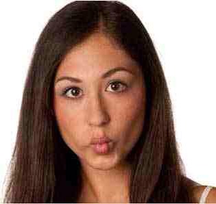Face Exercise 4:

This exercise is called the ‘Smiling fish face’.

Suck in your cheeks and lips to make a fish face and try smiling.
Hold on for 5-10 seconds and repeat for another 5 times.