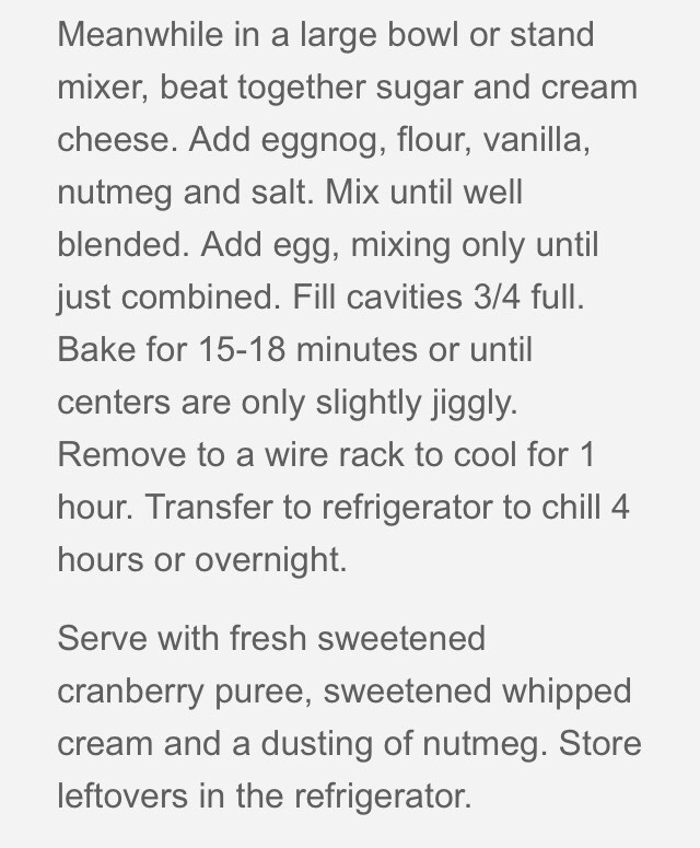 Mini Egg Nog Cheesecakes 