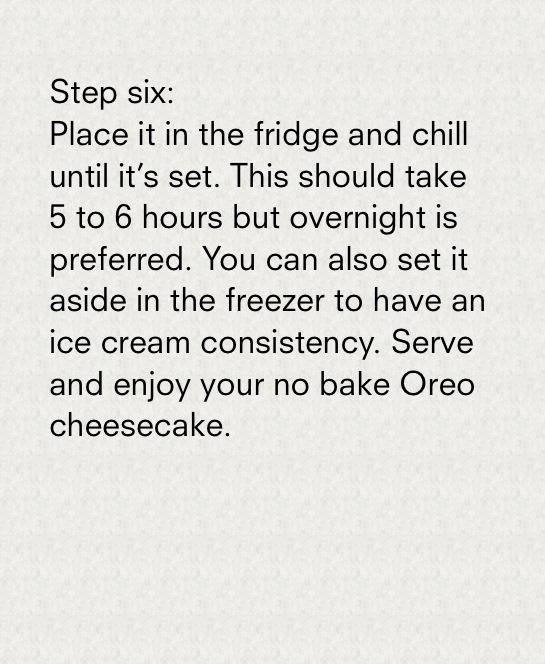No Bake Oreo Cheese Cake😍